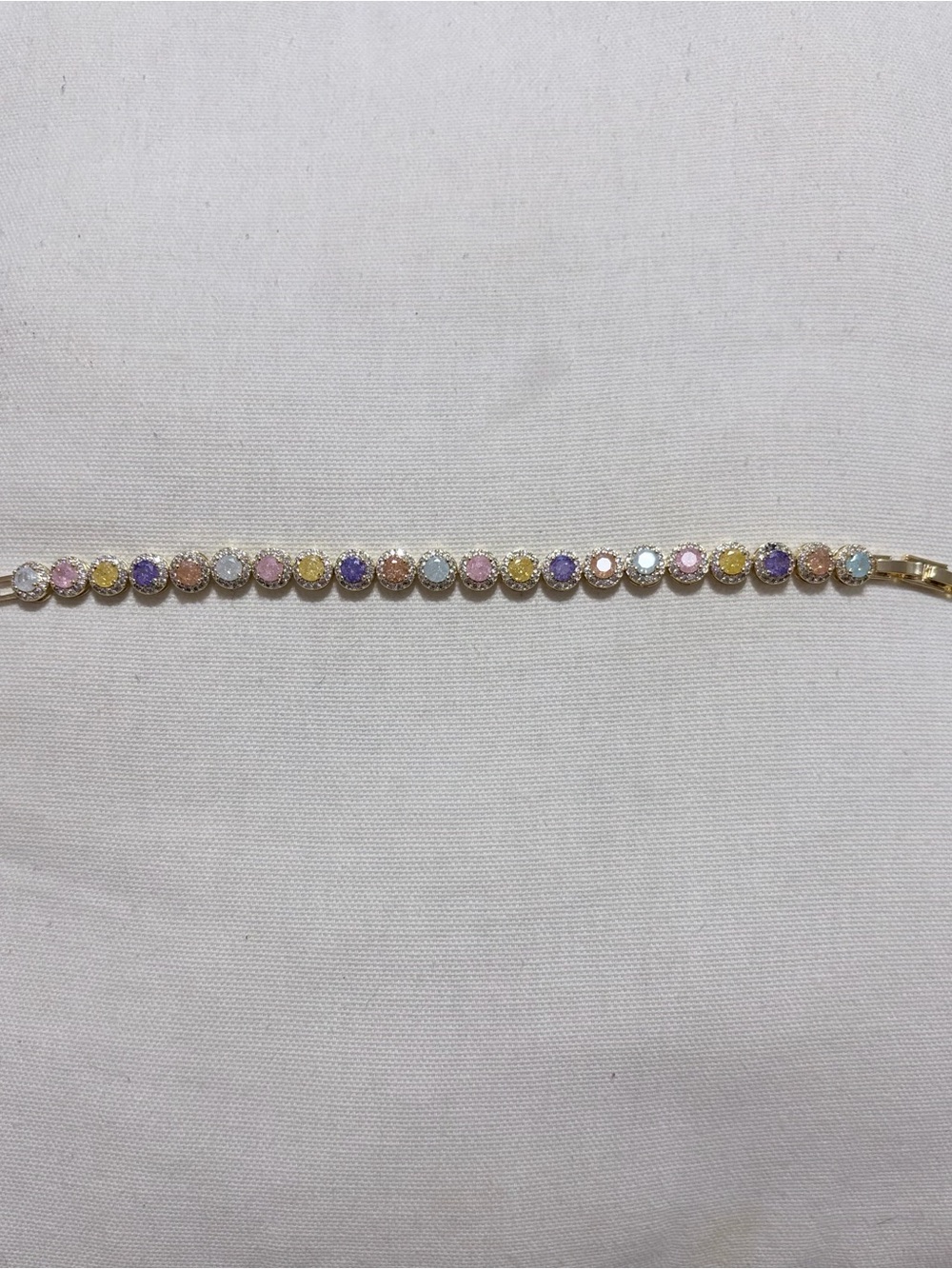 Gold Multicolor CZ Tennis Bracelet - Women Jewelry
